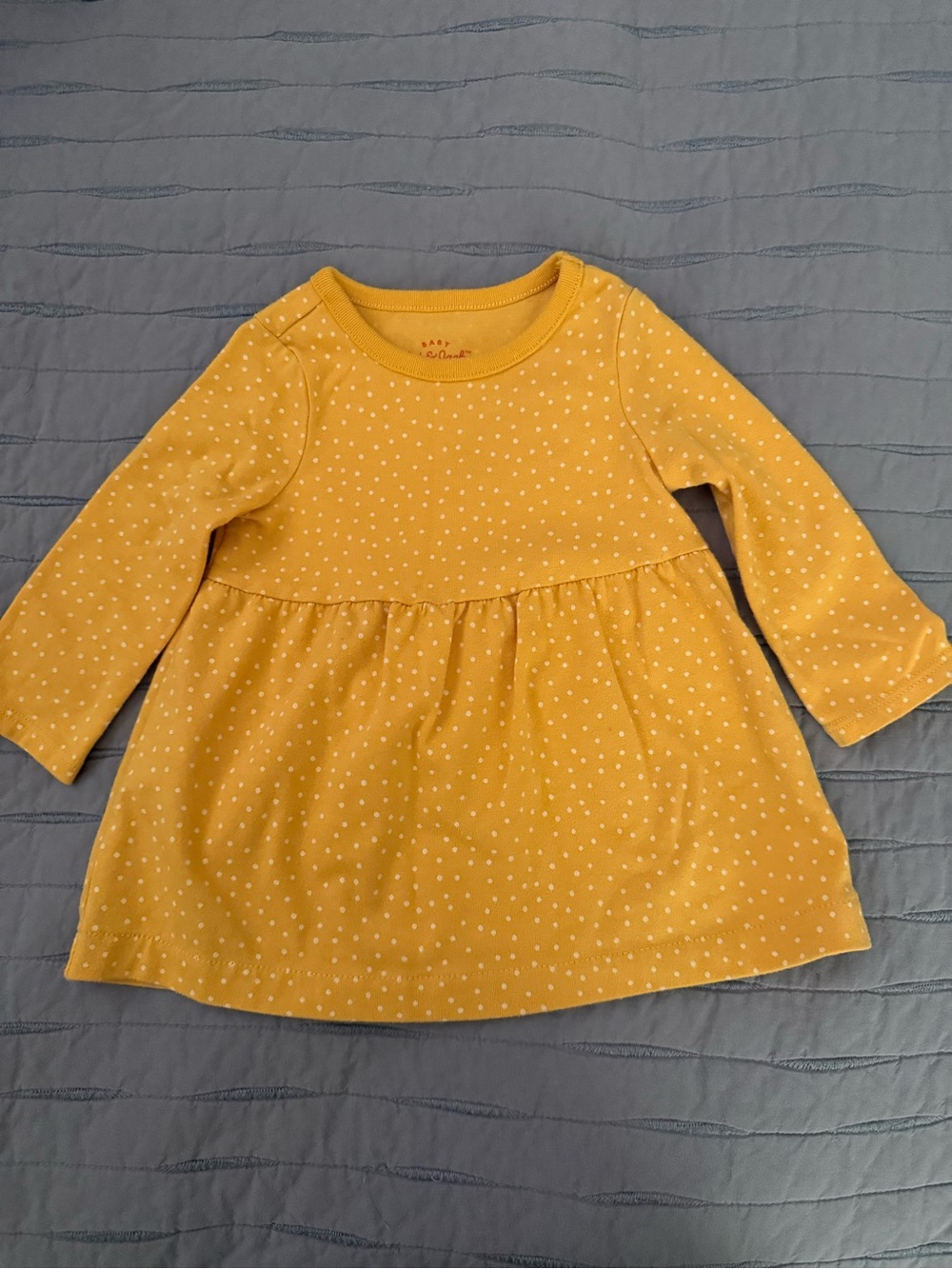 Cat & Jack Yellow Dot Knit Long Sleeve Dress